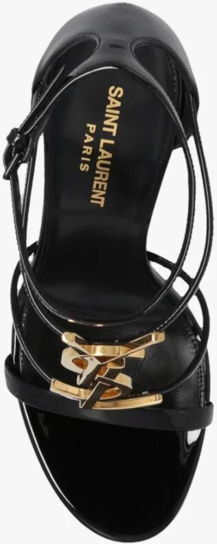 Saint Laurent Cassandra sandalen met hak Black Dames