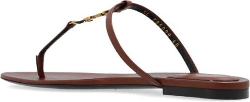 Saint Laurent Cassandra Slides Brown Dames