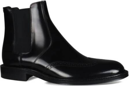 Saint Laurent Army Chelsea Boots Zwart Leer Richelieus Perforaties Zwart Heren