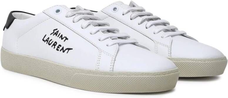 Saint Laurent Court Classic Sl 06 Geborduurde Sneakers White Heren