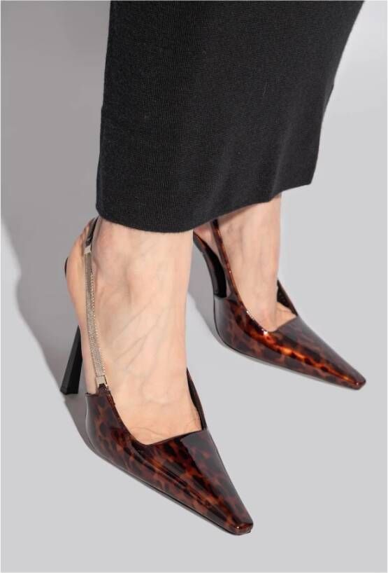 Saint Laurent Dierenprint pumps Brown Dames