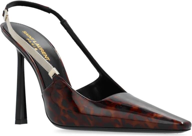 Saint Laurent Dierenprint pumps Brown Dames