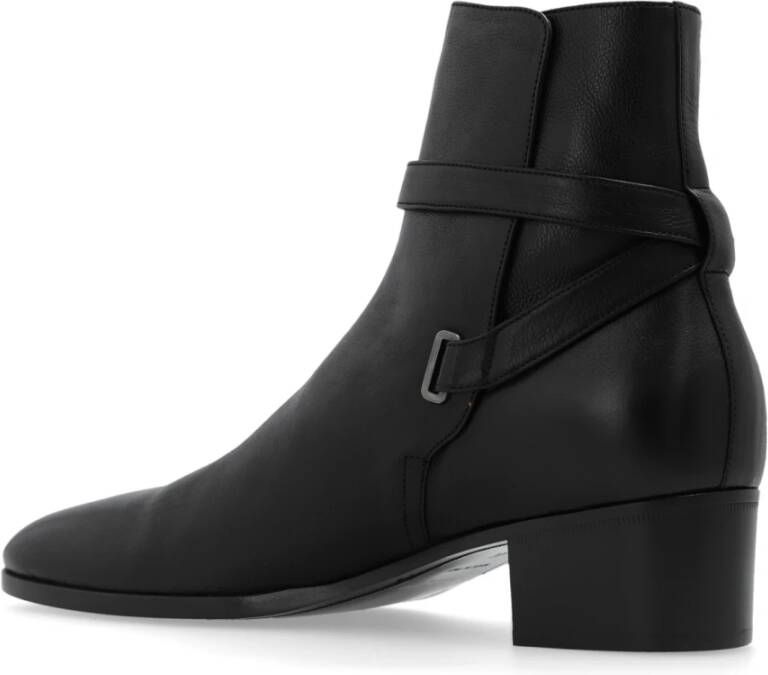 Saint Laurent Dorian enkellaarzen met hak Black Heren