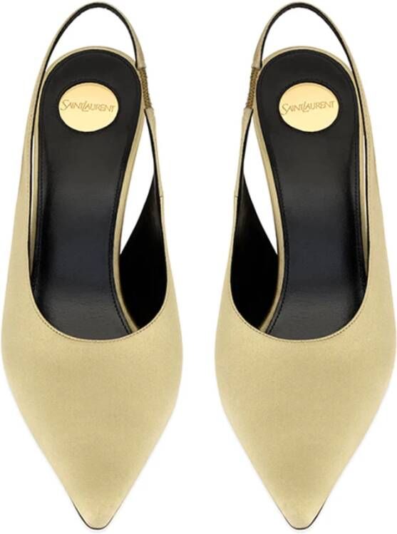 Saint Laurent Elegant Slingback Pumps Beige Dames