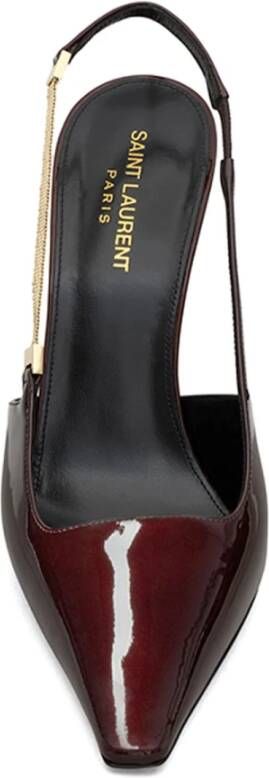 Saint Laurent Elegant Slingback Pumps Brown Dames