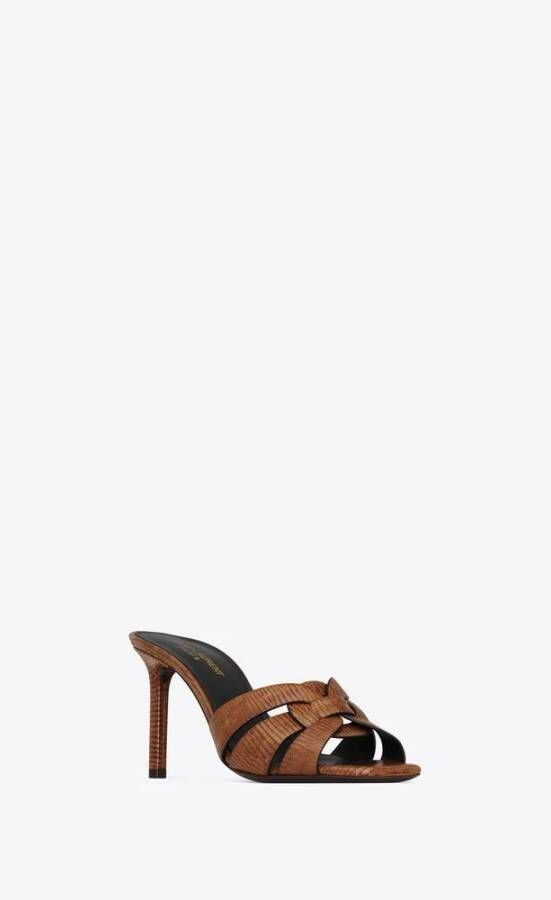 Saint Laurent Elegante Sandaal voor Vrouwen Brown Dames