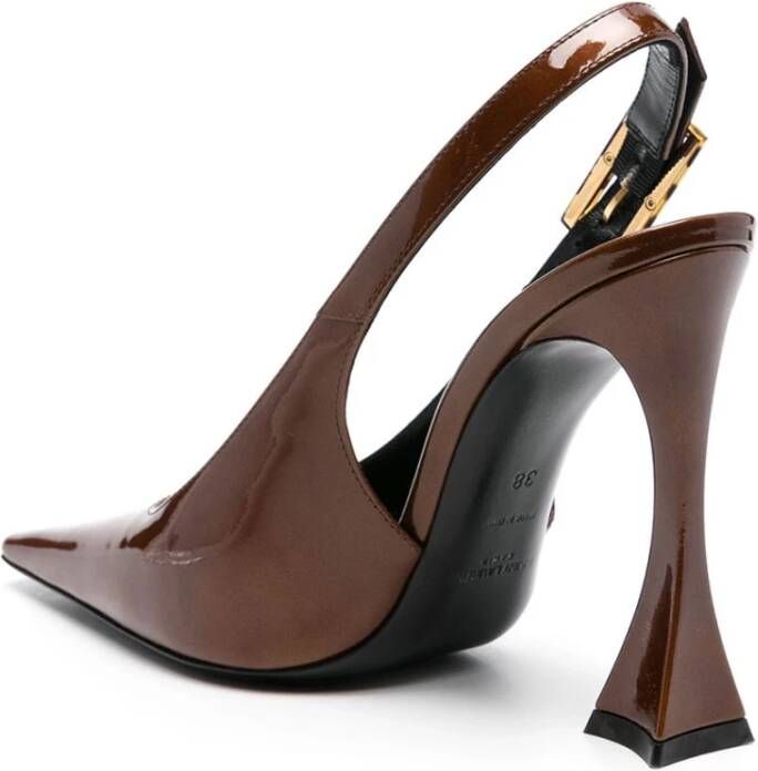 Saint Laurent Elegante Slingback Pump Schoenen Brown Dames