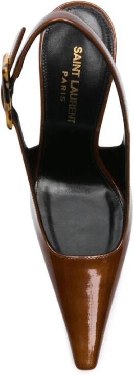 Saint Laurent Elegante Slingback Pump Schoenen Brown Dames