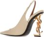 Saint Laurent Elegante Zwarte Leren Pumps Beige Dames - Thumbnail 3