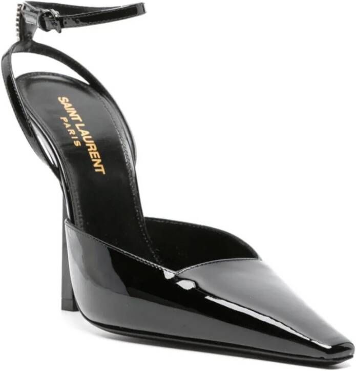 Saint Laurent Elegante Zwarte Leren Pumps Black Dames