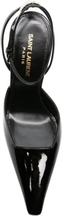 Saint Laurent Elegante Zwarte Leren Pumps Black Dames