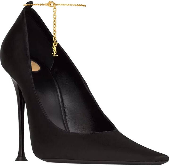 Saint Laurent Elegante Zwarte Leren Pumps Black Dames