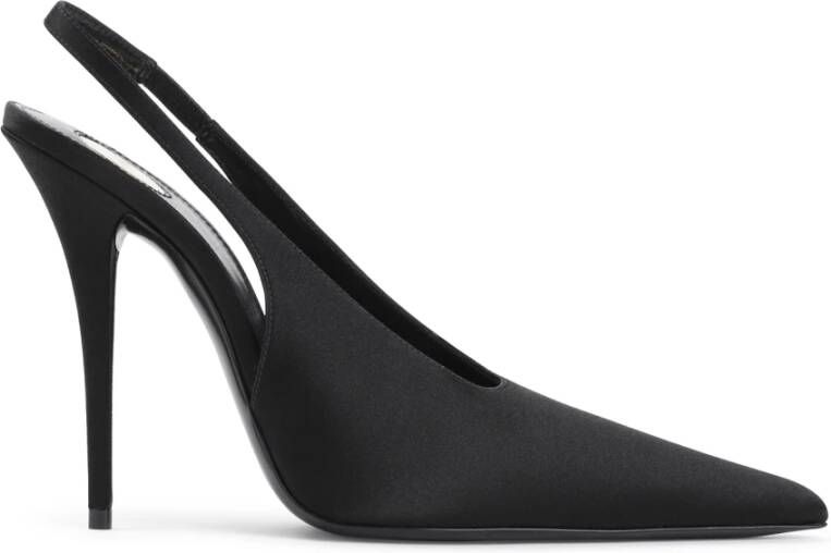 Saint Laurent Elegante Zwarte Slingback Schoenen Black Dames