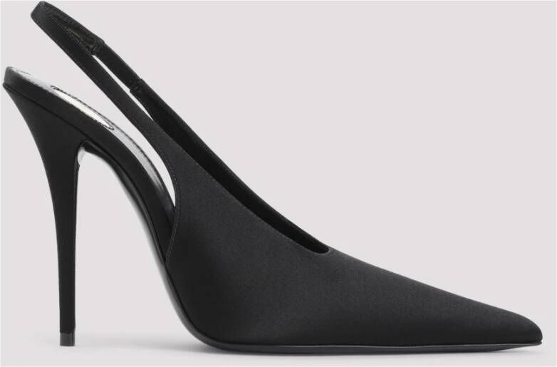 Saint Laurent Elegante Zwarte Slingback Schoenen Black Dames