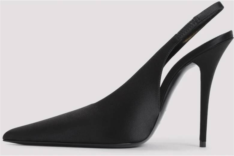 Saint Laurent Elegante Zwarte Slingback Schoenen Black Dames