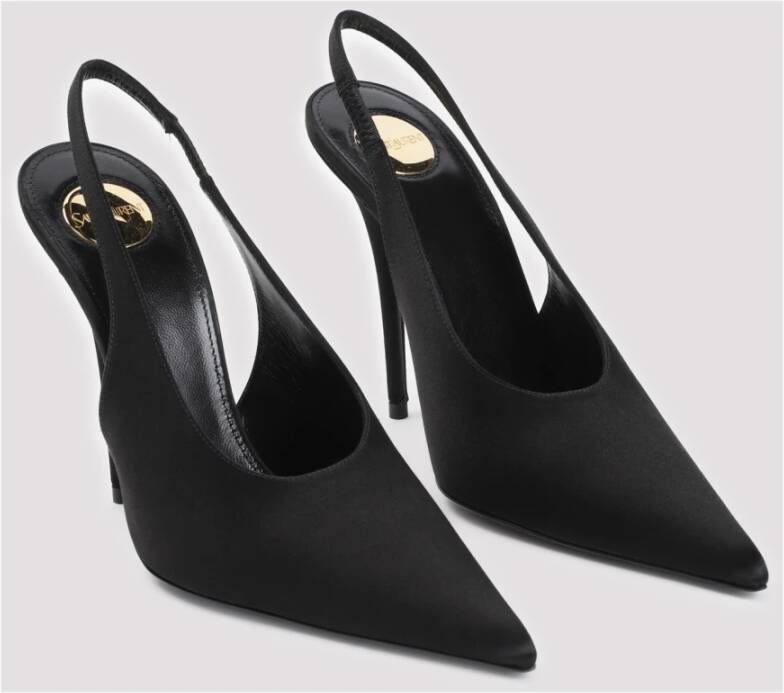 Saint Laurent Elegante Zwarte Slingback Schoenen Black Dames