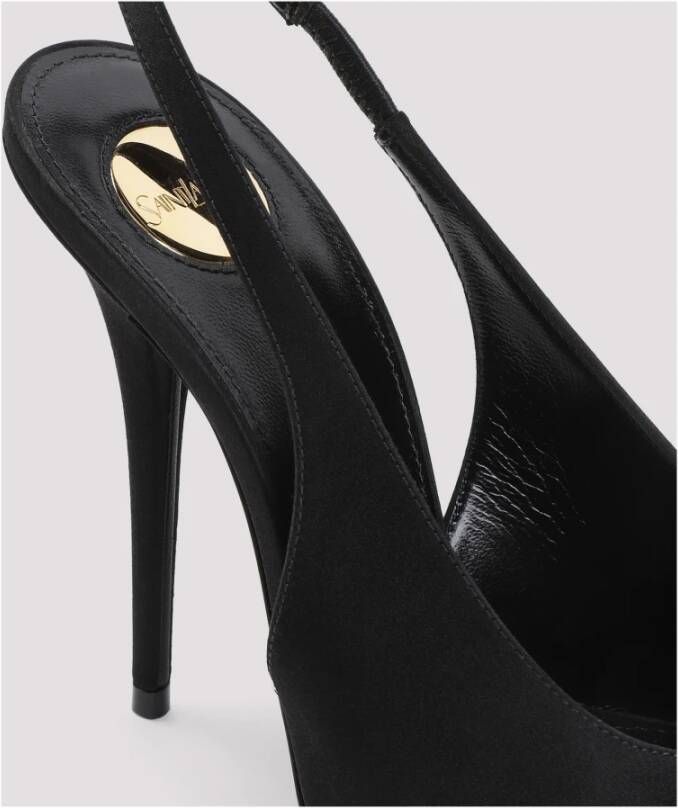 Saint Laurent Elegante Zwarte Slingback Schoenen Black Dames