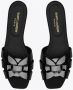 Saint Laurent Slides Sandalen Zwart Leer 571952B8I001000 Black Dames - Thumbnail 3