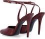 Saint Laurent Garnet La Scandale Leren Sandalen Red Dames - Thumbnail 3