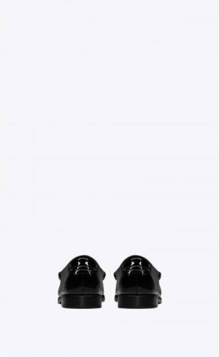 Saint Laurent Geëmbosseerde Achtertong Loafer Metalen Bit Black Dames