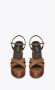 Saint Laurent Gekruiste Band Platform Sandalen Brown Dames - Thumbnail 2