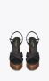 Saint Laurent Gekruiste Band Platform Sandalen met Houten Hak Black Dames - Thumbnail 2