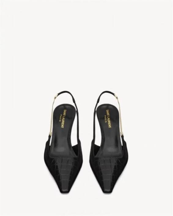 Saint Laurent Geometrische hak slingbacks Black Dames