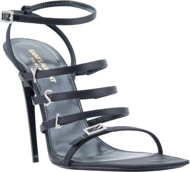 Saint Laurent Gesp Sandalen met Stiletto Hak Black Dames