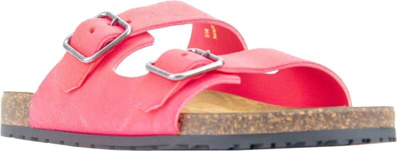 Saint Laurent Gespriem Leren Sandalen Pink Dames