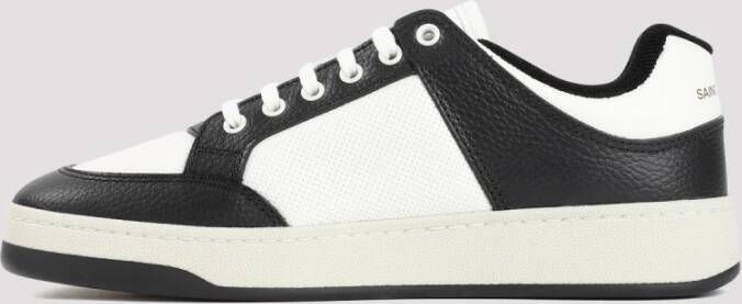 Saint Laurent Gestructureerd Leren Veterschoenen Black Heren