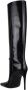 Saint Laurent Glanzende Zwarte Leren Stiletto Laarzen Black Dames - Thumbnail 4