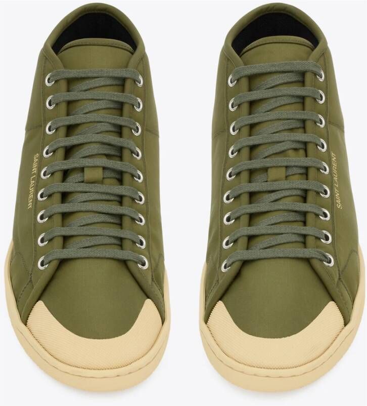 Saint Laurent Groene Sneakers met Gouden Inscriptie Green Heren