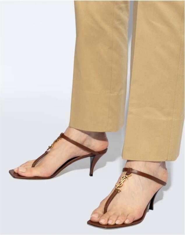 Saint Laurent Hakken Sandalen Cassandra Brown Dames