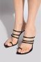 Saint Laurent Satin Sandalen met Strass Logo Black Dames - Thumbnail 6