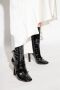 Saint Laurent Zwarte Leren Enkellaarzen Black Dames - Thumbnail 2