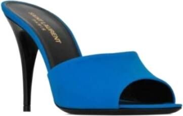 Saint Laurent Heeled Mules Blue Dames