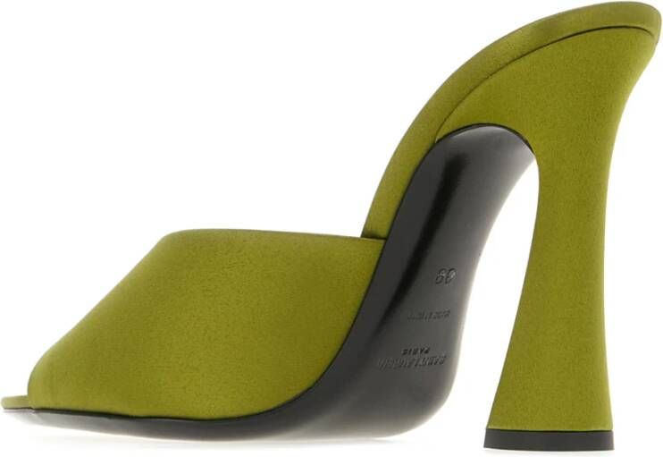 Saint Laurent Heeled Mules Green Dames