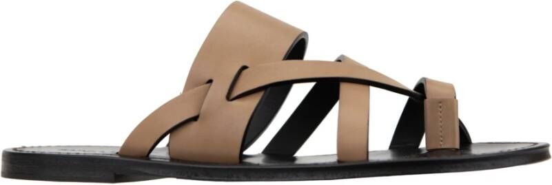 Saint Laurent Heren Instap Leren Sandalen Brown Heren