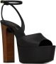 Saint Laurent Zwarte Leren Hoge Hak Sandalen Zwart Dames - Thumbnail 2