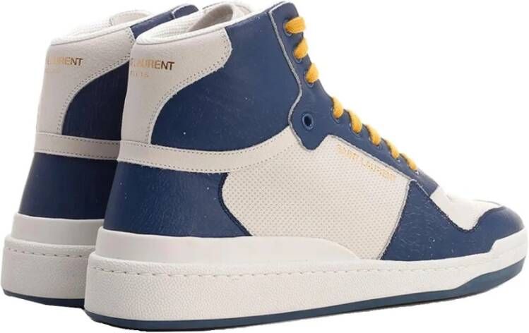 Saint Laurent Hoge Sneakers met Iconisch Logo Blue Heren