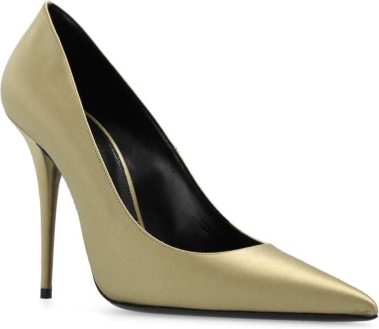 Saint Laurent Instinct stiletto pumps in satijn Yellow Dames