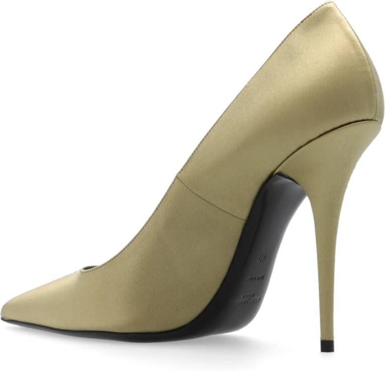 Saint Laurent Instinct stiletto pumps in satijn Yellow Dames