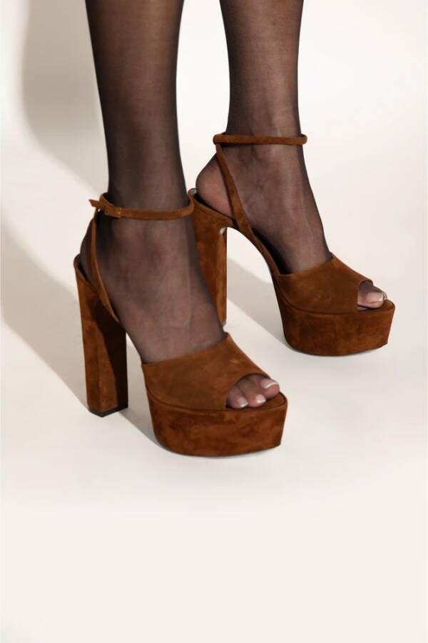 Saint Laurent Jodie platform sandalen Brown Dames