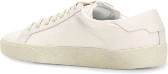 Saint Laurent Klassieke canvas sneakers met geborduurd logo Beige Dames