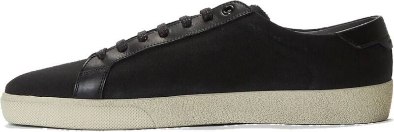 Saint Laurent Klassieke canvas sneakers met logodetail Black Heren