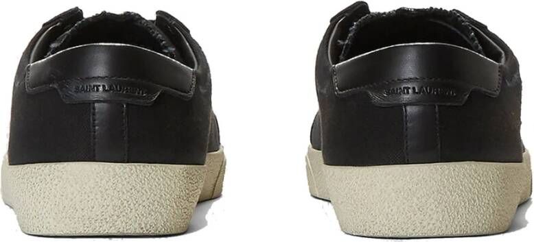 Saint Laurent Klassieke canvas sneakers met logodetail Black Heren