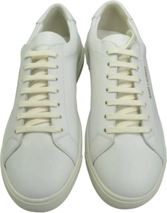 Saint Laurent Klassieke Witte Sneakers Beige Heren