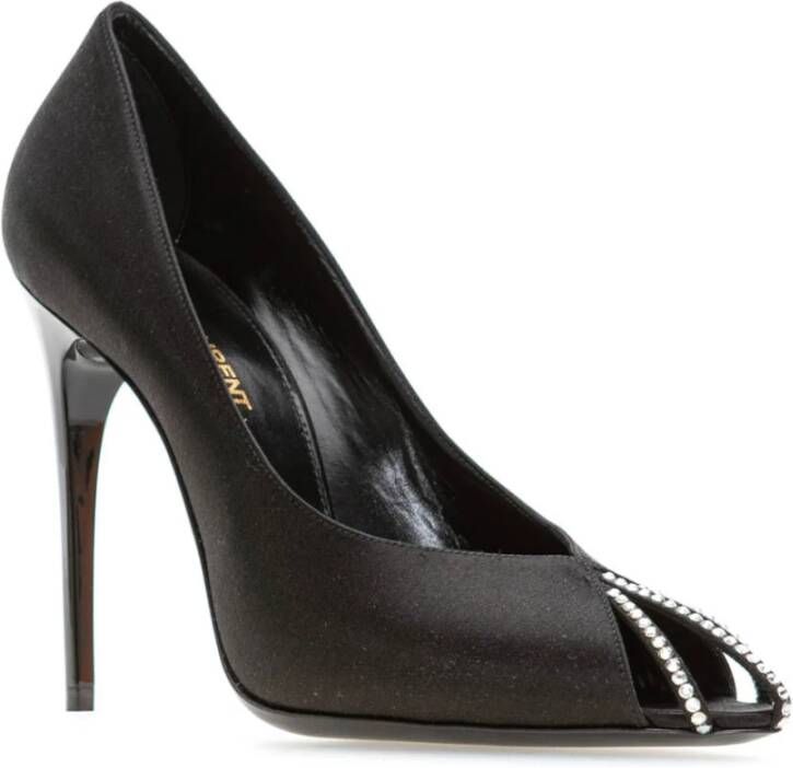 Saint Laurent Klassieke Zwarte Leren Pumps Black Dames