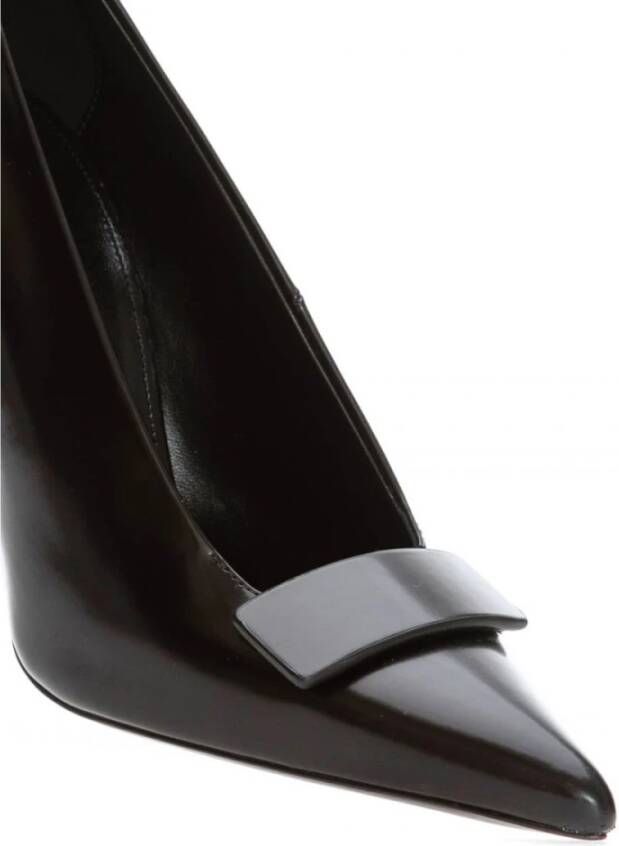 Saint Laurent Klassieke Zwarte Leren Pumps Black Dames