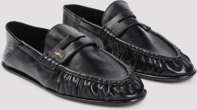 Saint Laurent Klassieke Zwarte Loafer Schoenen voor Mannen Black Heren